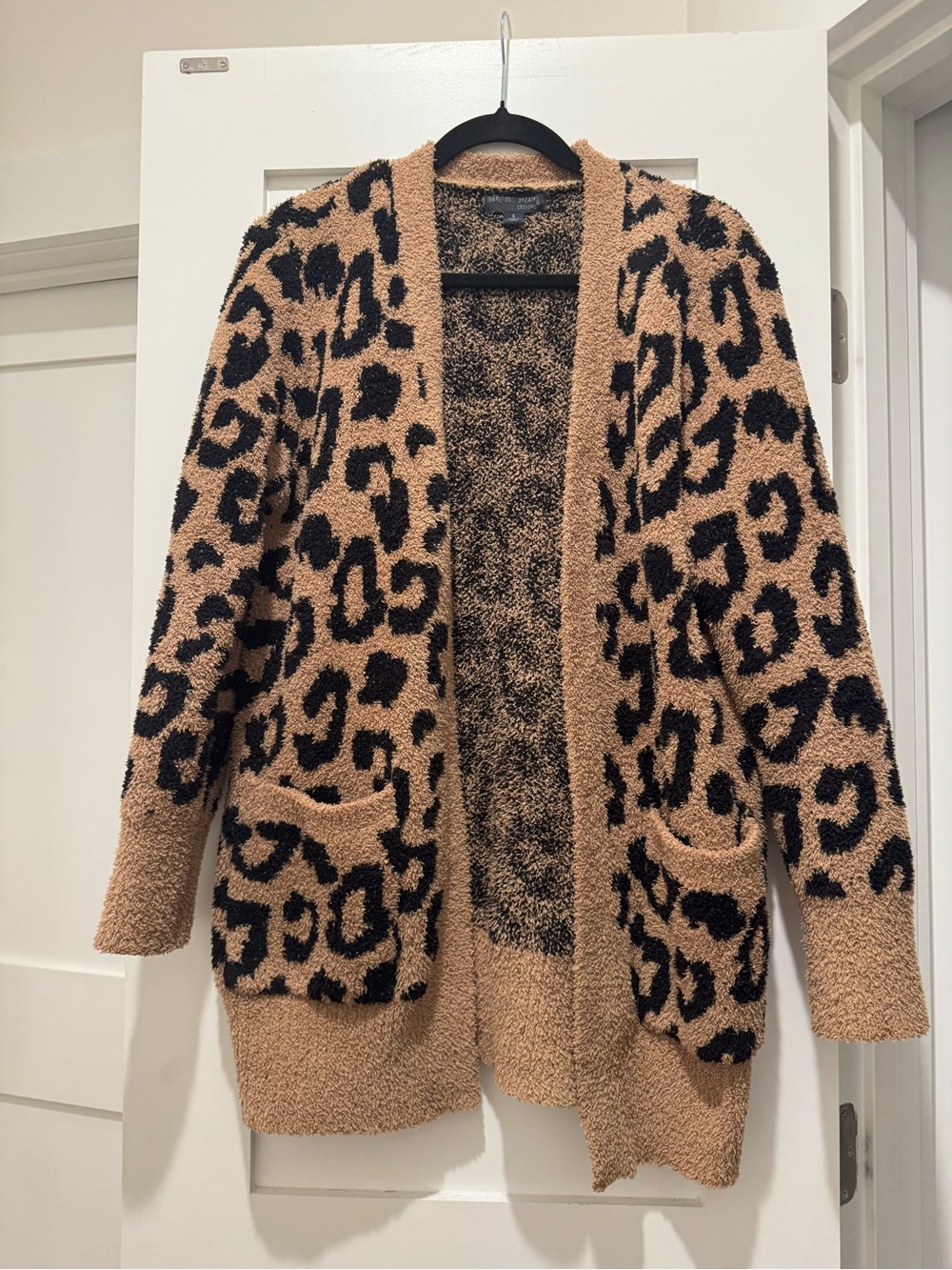 Barefoot Dreams Leopard Open-Front Cardigan - Beige & Black